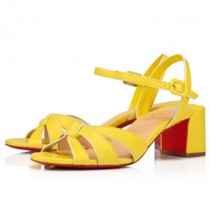 Christian Louboutin Anjalili 55 Nappa Sandaletler Sandalet Kadın Sarı | Türkiye FA6-90309M9