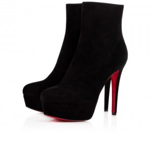 Christian Louboutin Bianca Booty 120 120 Veau Velours Boots Bot Kadın Siyah | Türkiye VJ0-45814W7