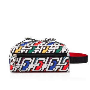 Christian Louboutin Blaster Creative Fabric Pouches Kese Çanta Erkek Renkli Siyah | Türkiye NJ2-88458P2