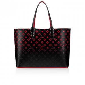 Christian Louboutin Cabata Creative Leather Tote Bags Tote Çanta Kadın Siyah Kırmızı | Türkiye US3-32473W2