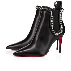 Christian Louboutin Capaboot 85 Calf Boots Bot Kadın Siyah Gümüş | Türkiye TH1-87918M5