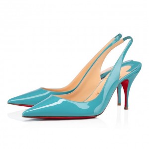 Christian Louboutin Clare Sling 080 80 Noumea Patent Pumps Stiletto Kadın Turkuaz | Türkiye EE0-24492R7