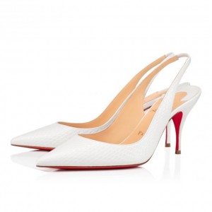 Christian Louboutin Clare Sling 80 Calf Pumps Stiletto Kadın Beyaz | Türkiye UZ7-90249L1