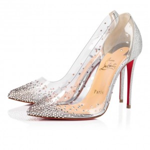 Christian Louboutin Degrastrass Pvc 100 100 Version Pvc Pumps Stiletto Kadın Gümüş | Türkiye YC3-10341F7