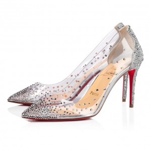 Christian Louboutin Degrastrassita 85 Pvc Pumps Stiletto Kadın Gümüş | Türkiye IP6-09620T8