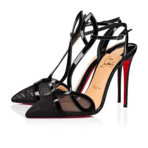 Christian Louboutin Double L Pump 100 Fishnet Pumps Stiletto Kadın Siyah | Türkiye PH2-55365T7