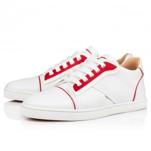 Christian Louboutin Elastikid 000 Calf Sneakers Spor Ayakkabı Kadın Beyaz Kırmızı | Türkiye PD6-93429I3