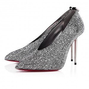 Christian Louboutin Et Pic Et Pump Strass 100 Suede Pumps Stiletto Kadın Siyah Gümüş | Türkiye RL5-80508T2