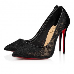 Christian Louboutin Follies Lace 100 Version Dentelle Pumps Stiletto Kadın Siyah | Türkiye BP5-61956Y4