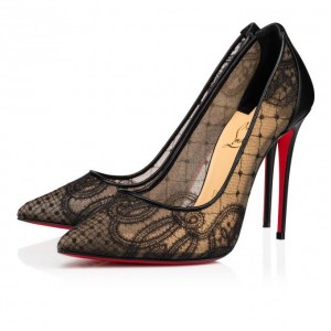 Christian Louboutin Follies Lace 100 Version Lace Pumps Stiletto Kadın Siyah | Türkiye TM1-48884H8