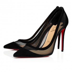 Christian Louboutin Galativi 100 100 Version Veau Velours Pumps Stiletto Kadın Siyah | Türkiye YO6-87718J5