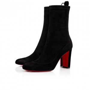 Christian Louboutin Gena Bootie 085 85 Veau Velours Boots Bot Kadın Siyah | Türkiye FP2-08820B6