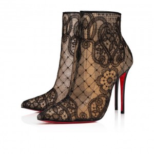 Christian Louboutin Gipsybootie 100 Version Lace Bootie Bot Kadın Siyah | Türkiye TM5-57755U9