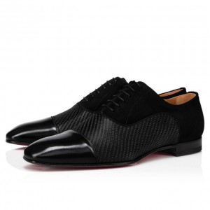 Christian Louboutin Greggo Cotton Oxford Oxford Ayakkabı Erkek Siyah | Türkiye GI1-14461M4