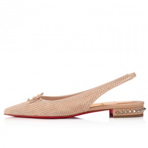 Christian Louboutin Hall Sling Veau Velours Sandaletler Sandalet Kadın Bej Rengi | Türkiye SF8-64836M5