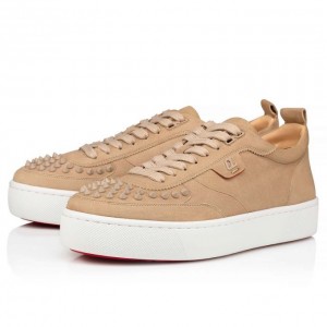 Christian Louboutin Happyrui Spikes Suede Sneakers Spor Ayakkabı Erkek Gri | Türkiye VJ3-39823Y9