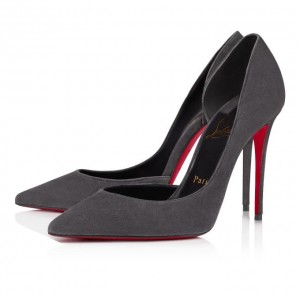 Christian Louboutin Iriza 100 Veau Velours Pumps Stiletto Kadın Gri | Türkiye YX8-87748P0