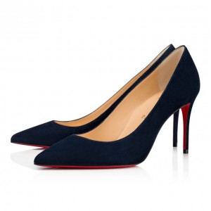 Christian Louboutin Kate 085 85 Marine Veau Velours Pumps Stiletto Kadın Lacivert | Türkiye BG9-05610C3