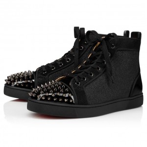 Christian Louboutin Lou Spikes Orlato Creative Leather Sneakers Spor Ayakkabı Erkek Siyah | Türkiye RF3-31703U2