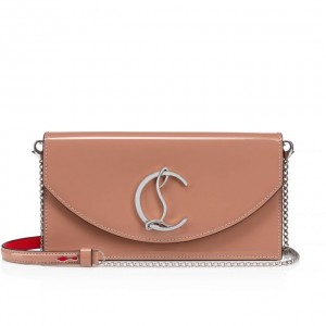 Christian Louboutin Loubi54 Classic Leather Cross Body Bags Atlet Çanta Kadın Bej Rengi Gümüş | Türkiye WP7-89548C5