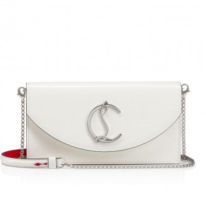 Christian Louboutin Loubi54 Classic Leather Cross Body Bags Atlet Çanta Kadın Beyaz Gümüş | Türkiye LQ9-08870L1