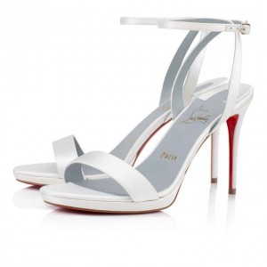 Christian Louboutin Loubi Queen 100 100 Sandaletler Sandalet Kadın Beyaz Mavi | Türkiye NC1-94799F3