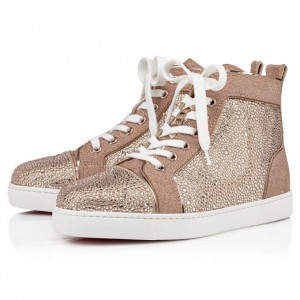 Christian Louboutin Louis 000 Version Courtisane Strass Sneakers Spor Ayakkabı Kadın Bej Rengi | Türkiye DA1-94049H3