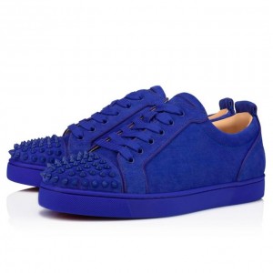 Christian Louboutin Louis Junior Sp 000 Mat Veau Velours Sneakers Spor Ayakkabı Erkek Mavi | Türkiye MC2-98029M6