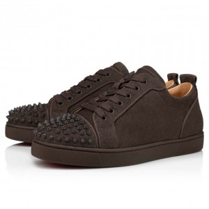 Christian Louboutin Louis Junior Sp 000 Mat Veau Velours Sneakers Spor Ayakkabı Erkek Koyu Gri | Türkiye IG2-49494I7