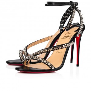 Christian Louboutin Mafaldina Spikes 100 Sandaletler Sandalet Kadın Siyah Gümüş | Türkiye NY1-34703P4