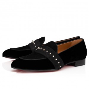 Christian Louboutin Nit Night Classic Fabric Loafer Makosen Erkek Siyah Gümüş | Türkiye KH2-99809D0