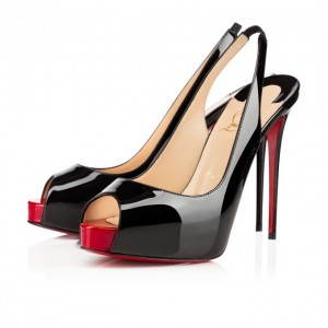 Christian Louboutin Private Number 120 120 Patent Platforms Platforms Kadın Siyah Kırmızı | Türkiye AO4-99259F5