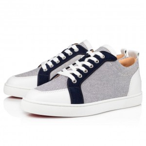 Christian Louboutin Rantulow Version Cotton Sneakers Spor Ayakkabı Erkek Lacivert | Türkiye DB1-02160Q0