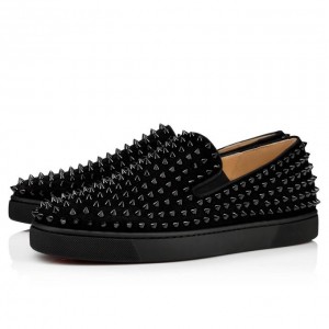 Christian Louboutin Roller-boat 000 Veau Velours Sneakers Spor Ayakkabı Erkek Siyah | Türkiye UX1-79037V0