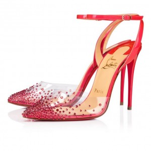 Christian Louboutin Spikaqueen 100 Pvc Pumps Stiletto Kadın Pembe | Türkiye NA9-74537R2