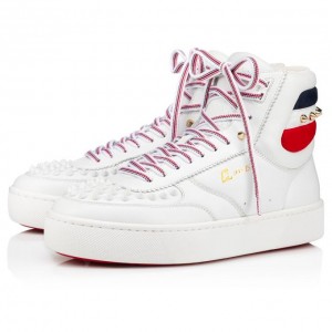 Christian Louboutin Top Rui Spikes Calf Sneakers Spor Ayakkabı Erkek Beyaz | Türkiye WH7-05340N2