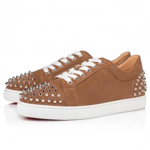 Christian Louboutin Vieira 2 Orlato Fennec Veau Velours Sneakers Spor Ayakkabı Kadın Haki | Türkiye AH0-02720F3