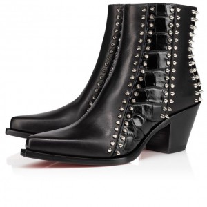 Christian Louboutin With My Guitar 65 Calf Boots Bot Kadın Siyah Gümüş | Türkiye PQ9-46094Q2