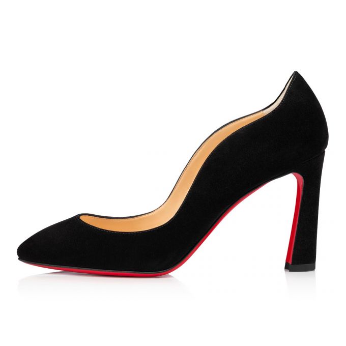 Christian Louboutin Agneska 085 85 Veau Velours Pumps Stiletto Kadın Siyah | Türkiye XR9-63216A5