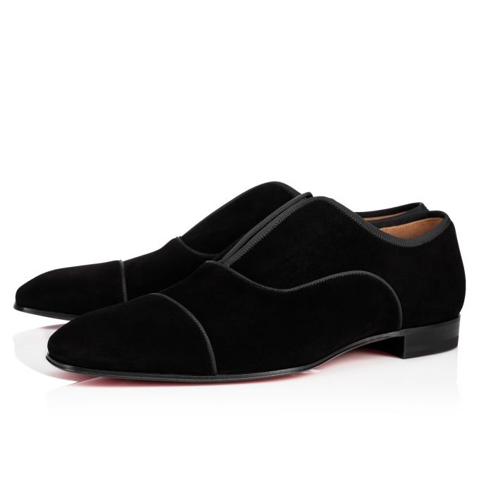 Christian Louboutin Alpha Male 000 Veau Velours Derby Derby Erkek Siyah | Türkiye IB4-95939Q7