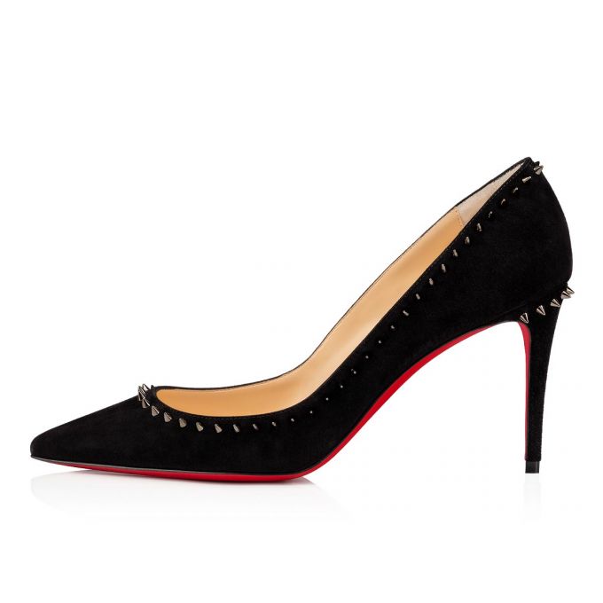 Christian Louboutin Anjalina 085 85 Veau Velours Pumps Stiletto Kadın Siyah | Türkiye CQ9-94349O9