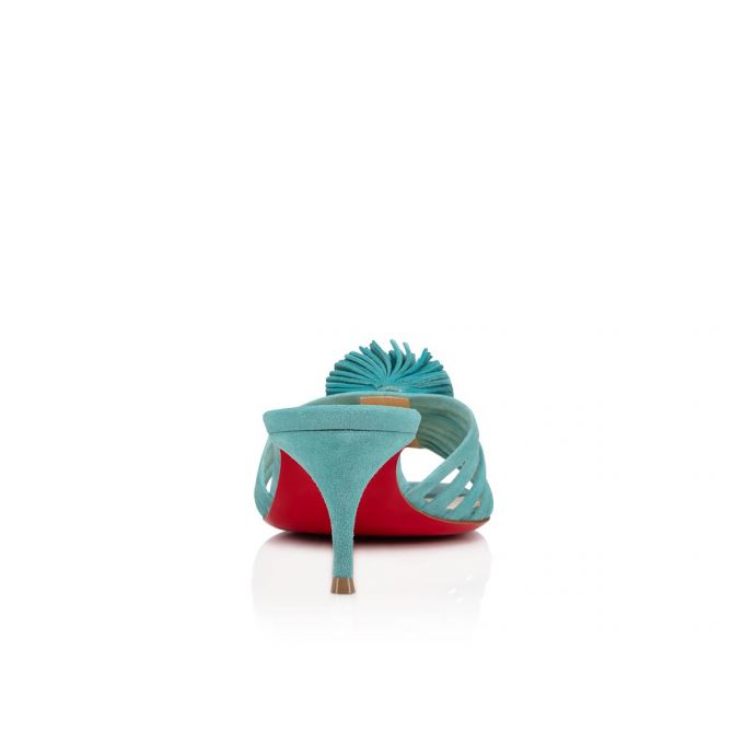 Christian Louboutin Belbrossa 55 Veau Velours Mules Mules Kadın Mavi | Türkiye CP9-40744E8