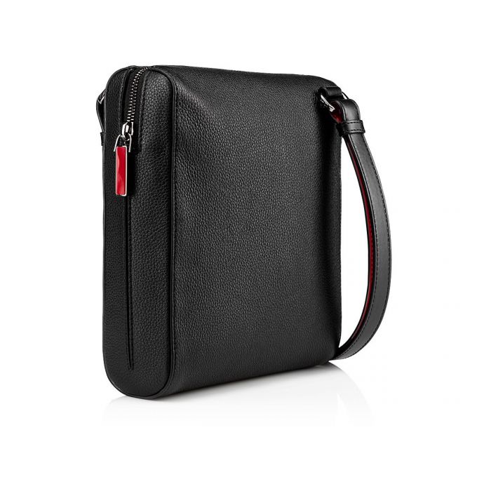 Christian Louboutin Benech Medium Classic Leather Messenger Bags Postacı Çantası Erkek Siyah | Türkiye ZU8-17591Q6