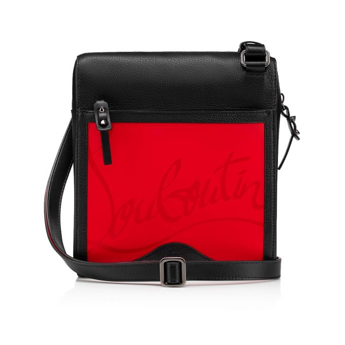 Christian Louboutin Benech Medium Reporter Classic Leather Messenger Bags Postacı Çantası Erkek Kırmızı Siyah | Türkiye CW5-14031C6