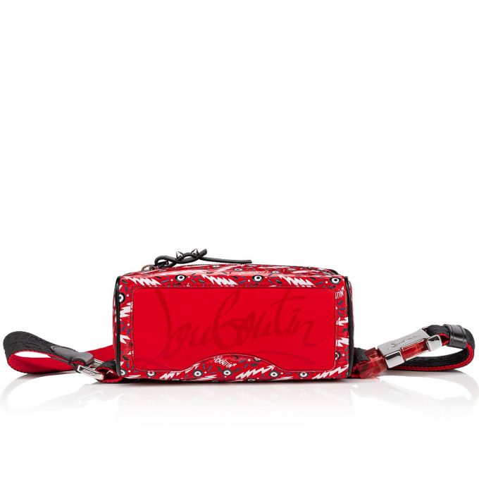 Christian Louboutin Blaster Creative Fabric Pouches Kese Çanta Erkek Kırmızı Siyah | Türkiye ZH1-02530Y1