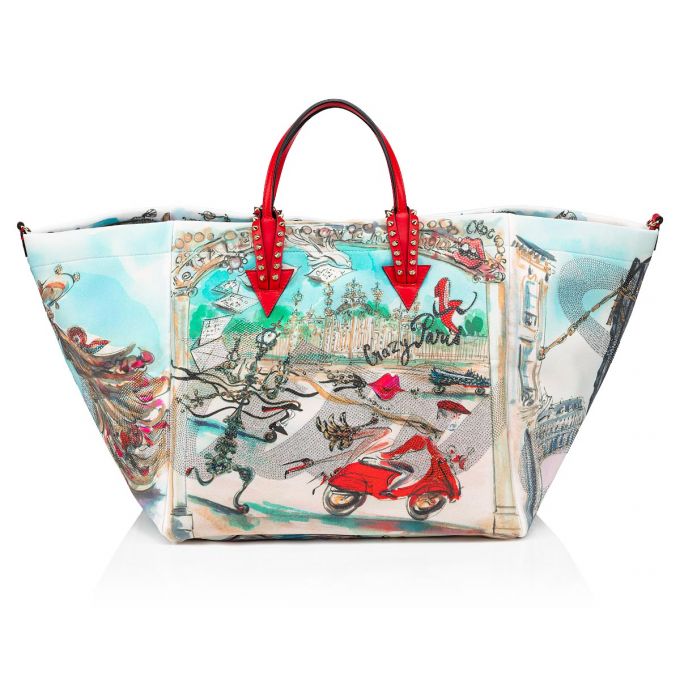 Christian Louboutin Cabaraparis Neopren Tote Bags Tote Çanta Kadın Renkli Kırmızı | Türkiye BS9-98609O0