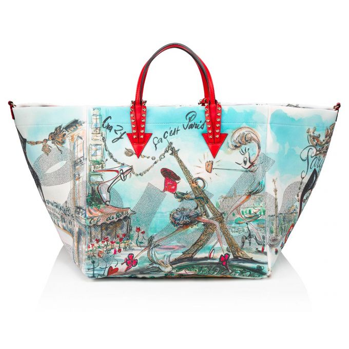 Christian Louboutin Cabaraparis Neopren Tote Bags Tote Çanta Kadın Renkli Kırmızı | Türkiye BS9-98609O0