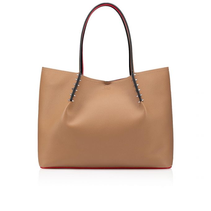 Christian Louboutin Cabarock Large Fennec Classic Leather Tote Bags Tote Çanta Kadın Haki | Türkiye TS6-89598Z8