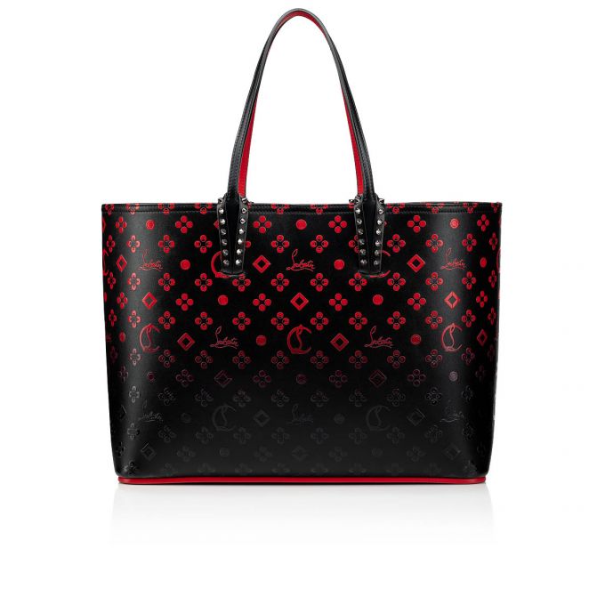 Christian Louboutin Cabata Creative Leather Tote Bags Tote Çanta Kadın Siyah Kırmızı | Türkiye US3-32473W2