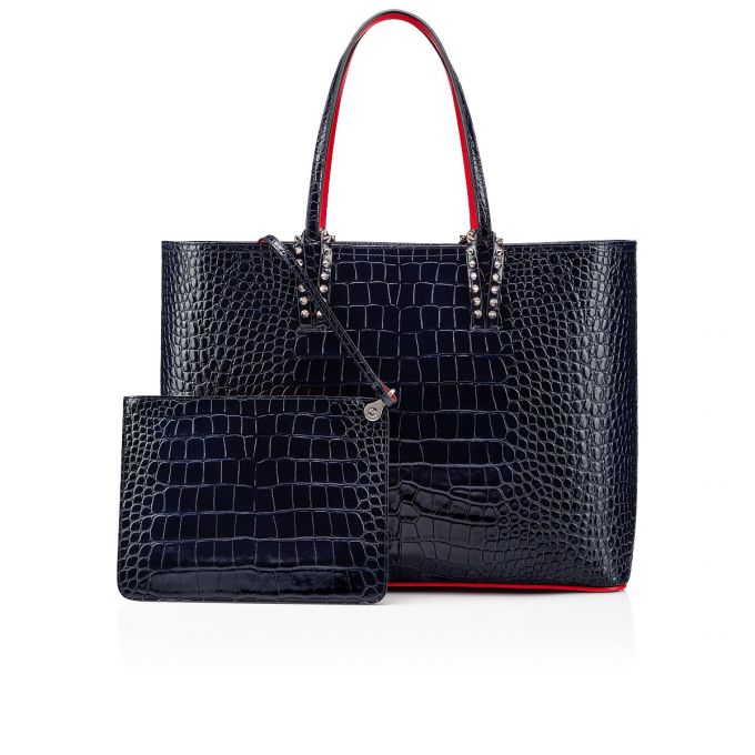 Christian Louboutin Cabata Creative Leather Tote Bags Tote Çanta Kadın Mavi | Türkiye EQ9-50725G7